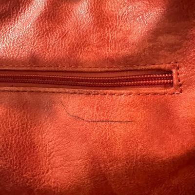 2 Faux Leather Concealed Carry Totes Purses - Orange is "Connor"
