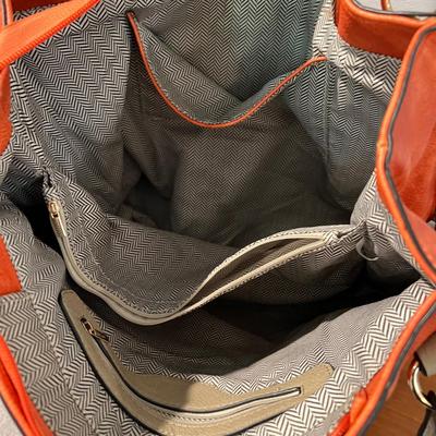 2 Faux Leather Concealed Carry Totes Purses - Orange is "Connor"