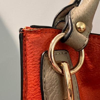 2 Faux Leather Concealed Carry Totes Purses - Orange is "Connor"
