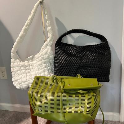 Faux Leather and Quilted Puffer Totes Lot