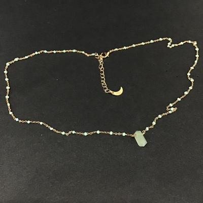 Beautiful Luna Aventurine gemstone necklace very nice