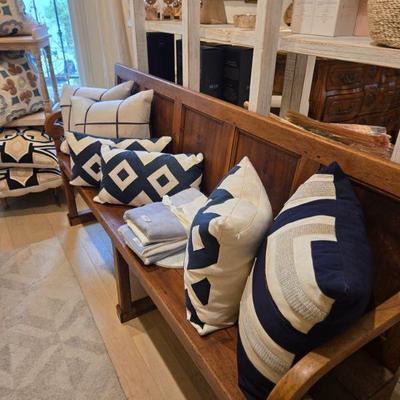 Sale Photo Thumbnail #65: Antique benches and pillows