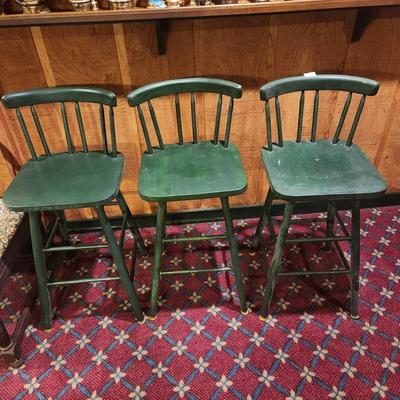 3 Wood Counter Height Stools
