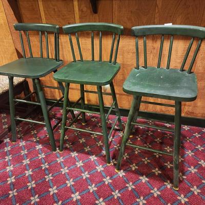 3 Wood Counter Height Stools