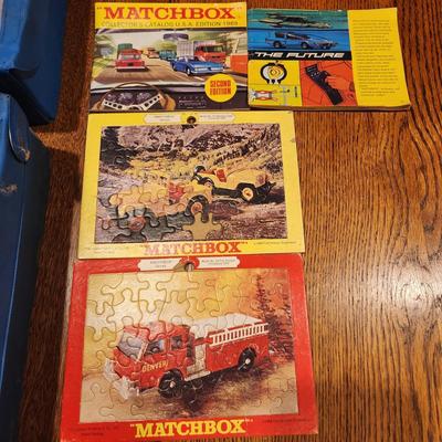 Lot of Matchbox, Corgi, Marx & Others Toy Vehicles , Booklets, Puzzles