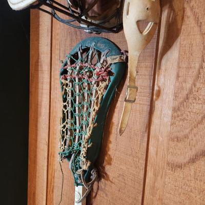 Lot of 7 LaCrosse Sticks & Helmet