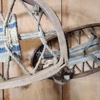 Pair of Vintage Bear Claw Snowshoes Cabin Decor