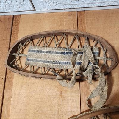 Pair of Vintage Bear Claw Snowshoes Cabin Decor