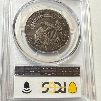 PCGS CERTIFIED 1830 LARGE "O" EF40 CONDITION CAPPED BUST SILVER HALF DOLLAR AS PICTURED.