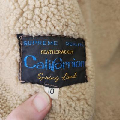Womans Shearling Coat Featherweight Californian Spring Lamb size 10