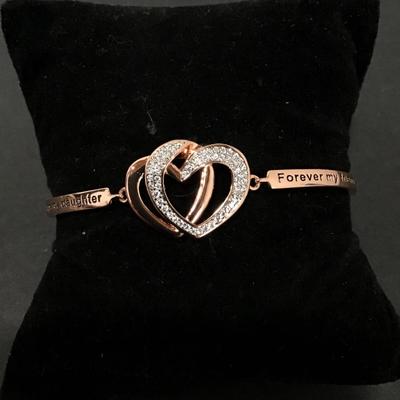Beautiful very nice my daughter forever my friend rose, gold, toned, rhinestone bracelet