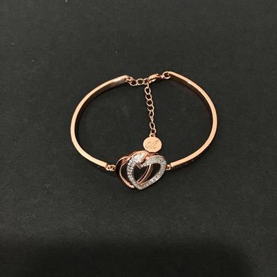 Beautiful very nice my daughter forever my friend rose, gold, toned, rhinestone bracelet