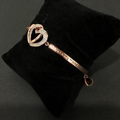 Beautiful very nice my daughter forever my friend rose, gold, toned, rhinestone bracelet