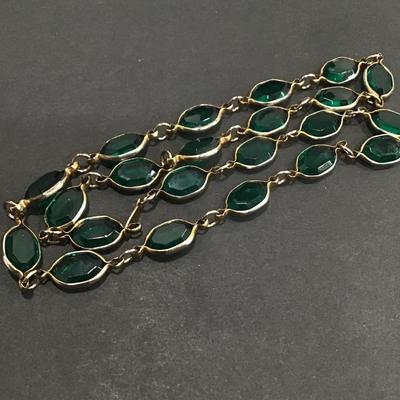 Vintage faux stone cage necklace
