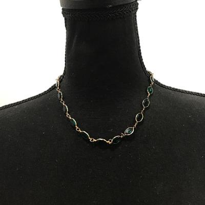 Vintage faux stone cage necklace