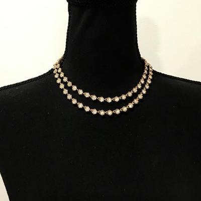 Beautiful J.C crew vintage style rhinestone layered necklace