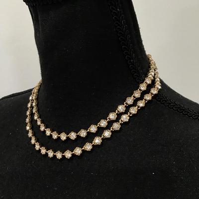 Beautiful J.C crew vintage style rhinestone layered necklace