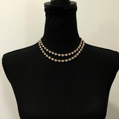 Beautiful J.C crew vintage style rhinestone layered necklace