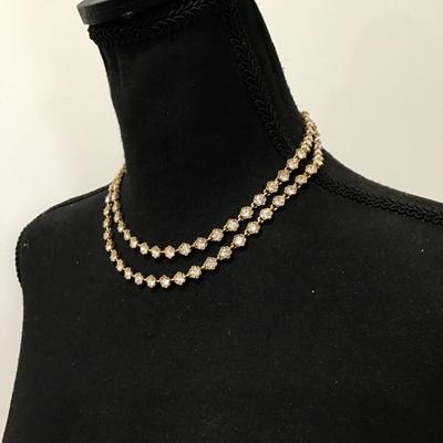Beautiful J.C crew vintage style rhinestone layered necklace