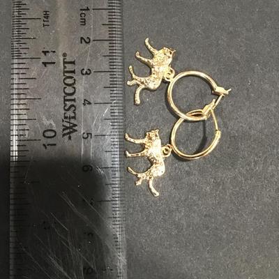 Nice dangle hoop tiger earrings