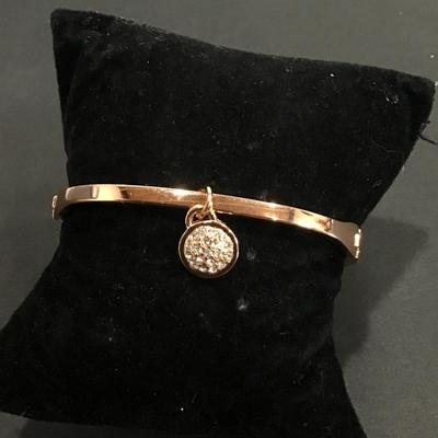 Rose gold Anne Klein bangle crystal accented bracelet