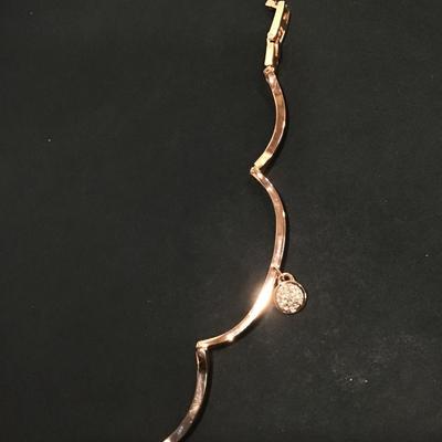 Rose gold Anne Klein bangle crystal accented bracelet