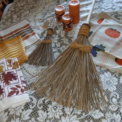 Fall Harvest Decor – Textiles, Brooms & Candles
