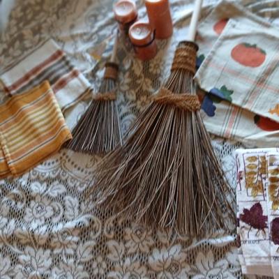 Fall Harvest Decor – Textiles, Brooms & Candles