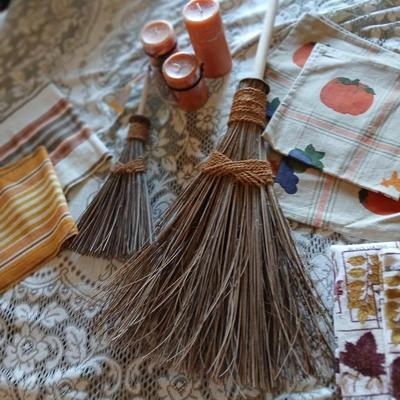 Fall Harvest Decor – Textiles, Brooms & Candles