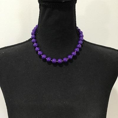 Vintage, purple and gold beaded necklace