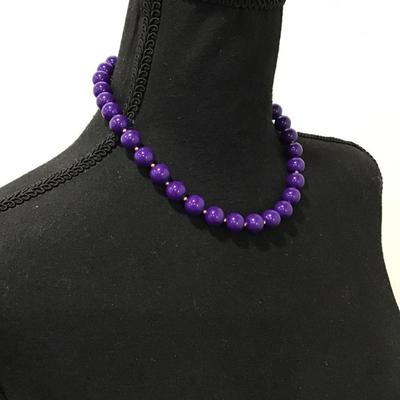 Vintage, purple and gold beaded necklace