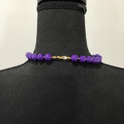 Vintage, purple and gold beaded necklace