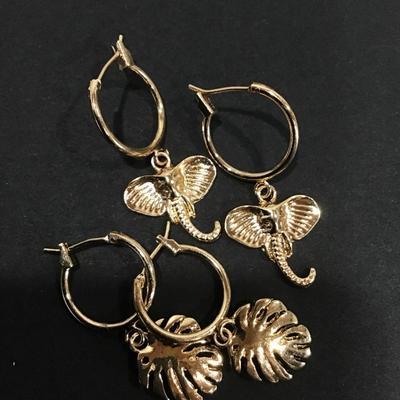 Gold tone dangle earrings