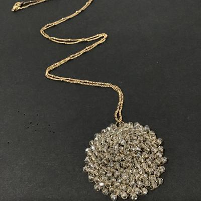 Beautiful, crystal pendant, gold tone, necklace