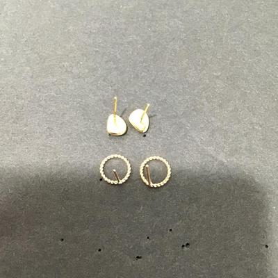 Two pairs Lite dainty gold, toned stud earrings