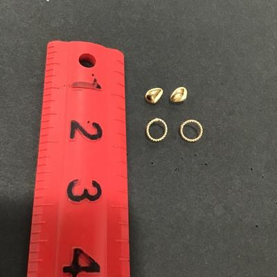 Two pairs Lite dainty gold, toned stud earrings
