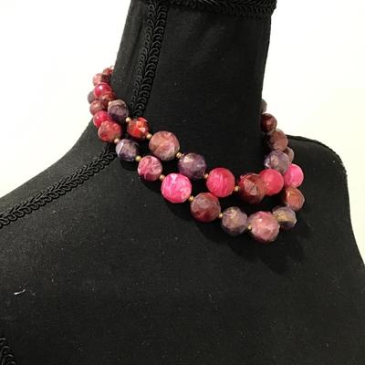 Super cute, chunky multicolored, marbled beaded choker necklace