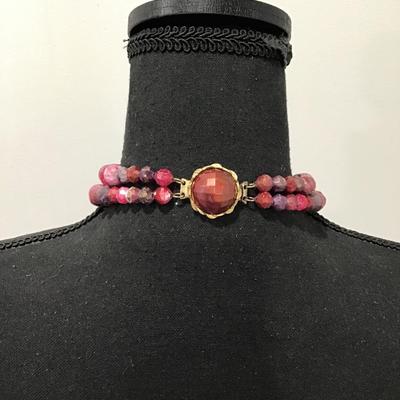 Super cute, chunky multicolored, marbled beaded choker necklace
