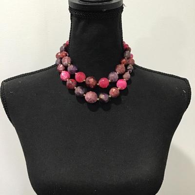 Super cute, chunky multicolored, marbled beaded choker necklace