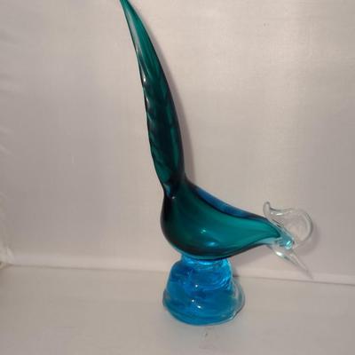 Vintage Art Glass Pheasant- Possibly Murano- Approx 13" Tall