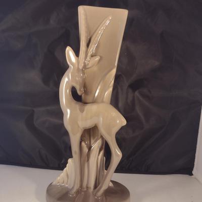 Royal Haeger Gazelle Design Glazed Ceramic Vase- Approx 15" Tall