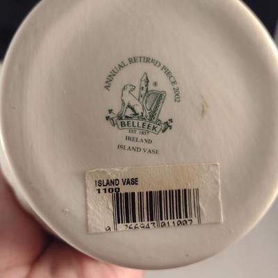 Pair of Belleek Irish Porcelain Shamrock Vases
