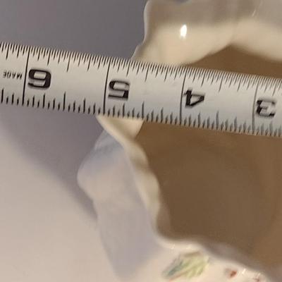 Belleek Irish Porcelain Vase with Raised Flower Design- Approx 4 1/2" Tall