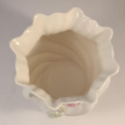 Belleek Irish Porcelain Vase with Raised Flower Design- Approx 4 1/2" Tall
