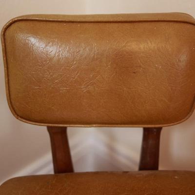 Mid-Century Yellow Naugahyde Storage Sewing Chair