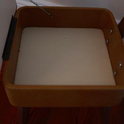 Mid-Century Yellow Naugahyde Storage Sewing Chair