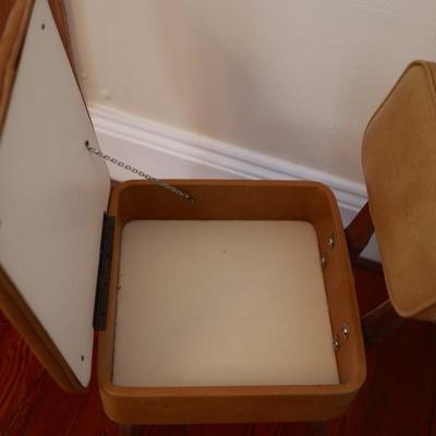 Mid-Century Yellow Naugahyde Storage Sewing Chair