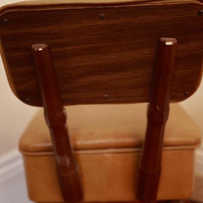Mid-Century Yellow Naugahyde Storage Sewing Chair