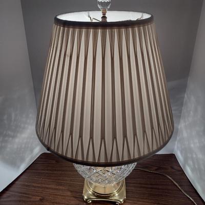Crystal Table Top Lamp with Shade- Approx 24" Tall