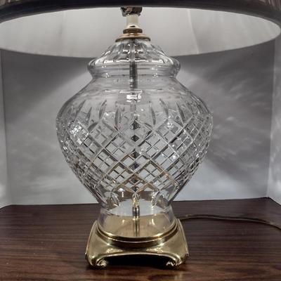 Crystal Table Top Lamp with Shade- Approx 24" Tall